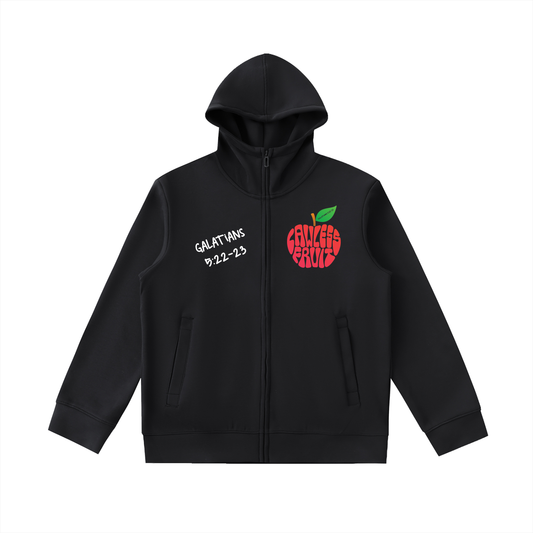 Black Lawless Fruit STAPLE High Neck  Zip-Up Hoodie